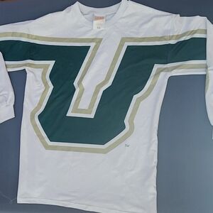 USF Bulls Long Sleeve Shirt White Green Graphic Logo Team Motion XS